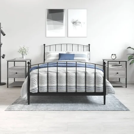 Mesitas noche 2 uds madera ingeniería gris Sonoma 40x42x56 cm de vidaXL, Mesitas de noche - Ref: Foro24-826030, Precio: 73,69...