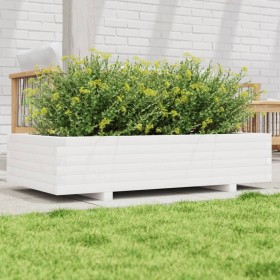 Jardinera de madera maciza de pino blanco 110x60x26,5 cm en Macetas y jardineras | Comprar online en Foru.es
