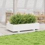 Jardinera de madera maciza de pino blanco 110x60x26,5 cm en Macetas y jardineras | Comprar online en Foru.es