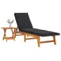 Tumbona con mesa ratán sintético y madera maciza de acacia de vidaXL, Tumbonas - Ref: Foro24-319724, Precio: 201,54 €, Descue...