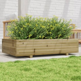 Jardinera de madera de pino impregnada 110x60x26,5 cm en Macetas y jardineras | Comprar online en Foru.es
