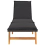 Tumbona con mesa ratán sintético y madera maciza de acacia de vidaXL, Tumbonas - Ref: Foro24-319724, Precio: 201,54 €, Descue...