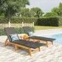 Set de muebles de jardín 3 piezas ratán sintético madera acacia de vidaXL, Tumbonas - Ref: Foro24-3154402, Precio: 270,59 €, ...