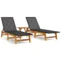 3-piece garden furniture set synthetic rattan acacia wood by vidaXL, Loungers - Ref: Foro24-3154402, Price: 270,59 €, Discoun...