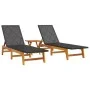 3-piece garden furniture set synthetic rattan acacia wood by vidaXL, Loungers - Ref: Foro24-3154402, Price: 270,59 €, Discoun...