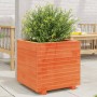Jardinera madera maciza de pino marrón cera 50x50x49,5 cm en Macetas y jardineras | Comprar online en Foru.es