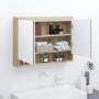 Armario de baño con espejo MDF blanco y roble 80x15x60 cm de vidaXL, Tocadores de baño - Ref: Foro24-331537, Precio: 146,13 €...