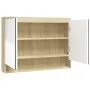 Armario de baño con espejo MDF blanco y roble 80x15x60 cm de vidaXL, Tocadores de baño - Ref: Foro24-331537, Precio: 143,69 €...