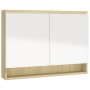 Armario de baño con espejo MDF blanco y roble 80x15x60 cm de vidaXL, Tocadores de baño - Ref: Foro24-331537, Precio: 146,13 €...