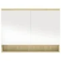 Armario de baño con espejo MDF blanco y roble 80x15x60 cm de vidaXL, Tocadores de baño - Ref: Foro24-331537, Precio: 143,69 €...