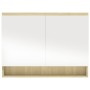 Armario de baño con espejo MDF blanco y roble 80x15x60 cm de vidaXL, Tocadores de baño - Ref: Foro24-331537, Precio: 146,13 €...