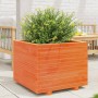 Jardinera madera maciza de pino marrón cera 60x60x49,5 cm en Macetas y jardineras | Comprar online en Foru.es