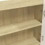 Armario de baño con espejo MDF blanco y roble 80x15x60 cm de vidaXL, Tocadores de baño - Ref: Foro24-331537, Precio: 143,69 €...