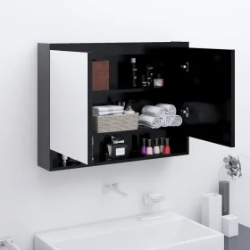 Armario de baño con espejo MDF gris antracita 80x15x60 cm de vidaXL, Tocadores de baño - Ref: Foro24-331536, Precio: 143,17 €...