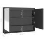 Armario de baño con espejo MDF gris antracita 80x15x60 cm de vidaXL, Tocadores de baño - Ref: Foro24-331536, Precio: 143,17 €...