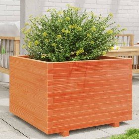 Jardinera madera maciza de pino marrón cera 70x70x49,5 cm en Macetas y jardineras | Comprar online en Foru.es