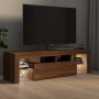 Mueble de TV con luces LED marrón roble 140x36,5x40 cm de vidaXL, Muebles TV - Ref: Foro24-822643, Precio: 128,70 €, Descuent...