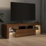 TV cabinet with LED lights oak brown 140x36.5x40 cm by vidaXL, TV Furniture - Ref: Foro24-822643, Price: 126,12 €, Discount: %
