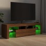 Mueble de TV con luces LED marrón roble 140x36,5x40 cm de vidaXL, Muebles TV - Ref: Foro24-822643, Precio: 128,70 €, Descuent...
