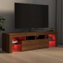 Mueble de TV con luces LED marrón roble 140x36,5x40 cm de vidaXL, Muebles TV - Ref: Foro24-822643, Precio: 128,70 €, Descuent...