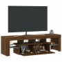 Mueble de TV con luces LED marrón roble 140x36,5x40 cm de vidaXL, Muebles TV - Ref: Foro24-822643, Precio: 128,70 €, Descuent...