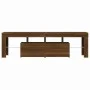TV cabinet with LED lights oak brown 140x36.5x40 cm by vidaXL, TV Furniture - Ref: Foro24-822643, Price: 126,12 €, Discount: %