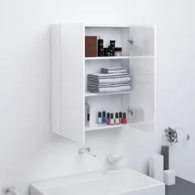 Armario de espejo de baño MDF blanco brillante 60x15x75 cm de vidaXL, Tocadores de baño - Ref: Foro24-331525, Precio: 110,01 ...
