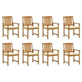 Sillas de jardín con cojines 8 uds madera maciza de acacia de vidaXL, Sillas de jardín - Ref: Foro24-3078168, Precio: 631,15 ...