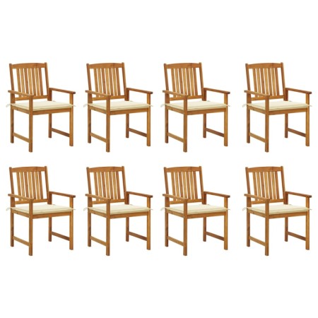 Sillas de jardín con cojines 8 uds madera maciza de acacia de vidaXL, Sillas de jardín - Ref: Foro24-3078168, Precio: 654,88 ...