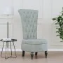High back armchair with light gray velvet buttons by vidaXL, Easy chairs - Ref: Foro24-352464, Price: 171,34 €, Discount: %