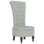High back armchair with light gray velvet buttons by vidaXL, Easy chairs - Ref: Foro24-352464, Price: 171,34 €, Discount: %