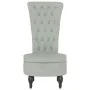 Sillón de respaldo alto con botones terciopelo gris claro de vidaXL, Sillas poltrona - Ref: Foro24-352464, Precio: 171,34 €, ...