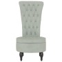 Sillón de respaldo alto con botones terciopelo gris claro de vidaXL, Sillas poltrona - Ref: Foro24-352464, Precio: 157,78 €, ...