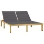 Tumbona doble y cojines madera pino impregnada gris antracita de vidaXL, Tumbonas - Ref: Foro24-3065879, Precio: 216,94 €, De...