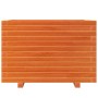 Jardinera madera maciza de pino marrón cera 70x40x49,5 cm en Macetas y jardineras | Comprar online en Foru.es