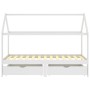 Estructura de cama infantil cajones madera pino blanco 90x200cm de vidaXL, Cunas y camas para niños - Ref: Foro24-322141, Pre...