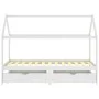 Estructura de cama infantil cajones madera pino blanco 90x200cm de vidaXL, Cunas y camas para niños - Ref: Foro24-322141, Pre...