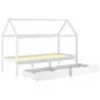 Estructura de cama infantil cajones madera pino blanco 90x200cm de vidaXL, Cunas y camas para niños - Ref: Foro24-322141, Pre...