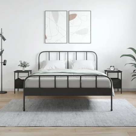 Mesitas de noche 2 uds madera de ingeniería negro 34x36x50 cm de vidaXL, Mesitas de noche - Ref: Foro24-826044, Precio: 79,81...