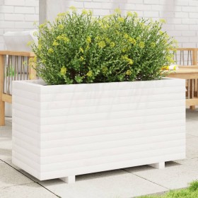 Jardinera madera maciza de pino blanco 90x40x49,5 cm en Macetas y jardineras | Comprar online en Foru.es