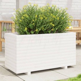 Jardinera madera maciza de pino blanco 90x40x49,5 cm en Macetas y jardineras | Comprar online en Foru.es