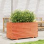 Jardinera madera maciza de pino marrón cera 90x40x49,5 cm en Macetas y jardineras | Comprar online en Foru.es