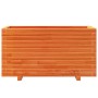 Jardinera madera maciza de pino marrón cera 90x40x49,5 cm en Macetas y jardineras | Comprar online en Foru.es