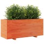 Jardinera madera maciza de pino marrón cera 110x40x49,5 cm en Macetas y jardineras | Comprar online en Foru.es
