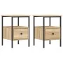 Mesitas noche 2 uds madera ingeniería roble Sonoma 34x36x50 cm de vidaXL, Mesitas de noche - Ref: Foro24-826046, Precio: 71,8...