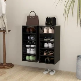 Muebles zapateros 2 uds madera contrachapada negro 31,5x35x70cm de vidaXL, Zapateros y organizadores de calzado - Ref: Foro24...