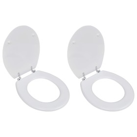 Asiento inodoro con tapas 2 piezas MDF blanco de vidaXL, Asientos de inodoros y bidés - Ref: Foro24-275907, Precio: 62,88 €, ...