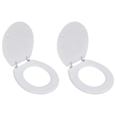 Asiento inodoro con tapas 2 piezas MDF blanco de vidaXL, Asientos de inodoros y bidés - Ref: Foro24-275907, Precio: 62,88 €, ...
