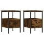 Mesitas noche 2 uds madera ingeniería roble ahumado 34x36x50 cm de vidaXL, Mesitas de noche - Ref: Foro24-826048, Precio: 64,...