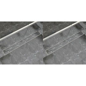 Desagüe lineal de ducha 2 piezas 930x140 mm acero inoxidable de vidaXL, Desagües - Ref: Foro24-275951, Precio: 122,72 €, Desc...